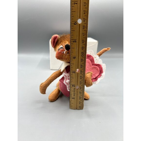Annalee Vintage Valentines Day Mouse Doll 6" w/ Box Handcrafted Pink Lace Heart - Picture 3 of 14